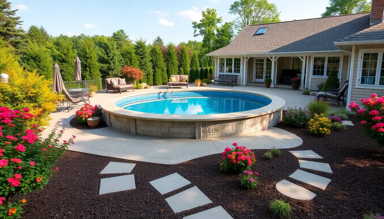 25 Above Ground Pool Patio Ideas That'll Transform Your Backyard (2025) 4 25 Above Ground Pool Patio Ideas That'll Transform Your Backyard (2025) 3