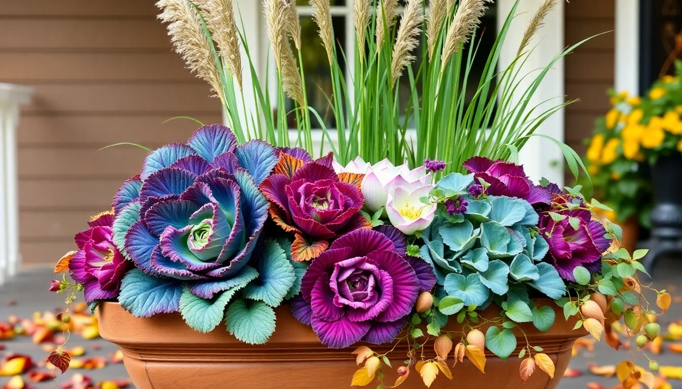 25 Stunning Fall Porch Planter Ideas That Will Transform Your Home's Curb Appeal 4 25 Stunning Fall Porch Planter Ideas That Will Transform Your Home's Curb Appeal 3