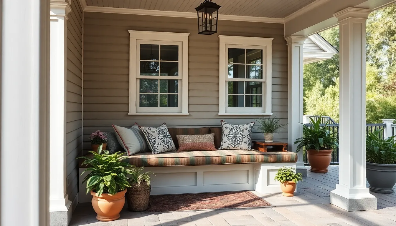 25 Stunning Front Porch Bench Ideas to Transform Your Home's Entrance 4 25 Stunning Front Porch Bench Ideas to Transform Your Home's Entrance 3