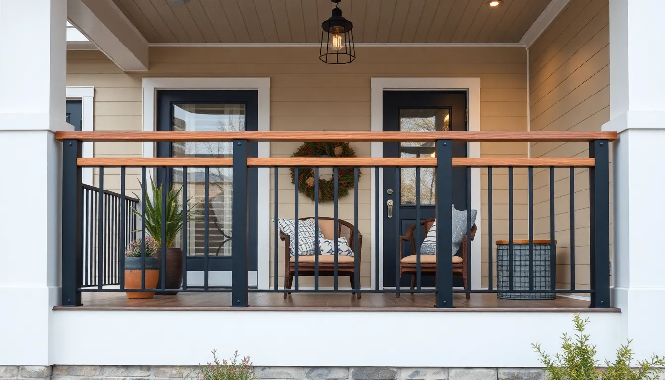23 Stunning Farmhouse Front Porch Railing Ideas That'll Transform Your Home 4 23 Stunning Farmhouse Front Porch Railing Ideas That'll Transform Your Home 3