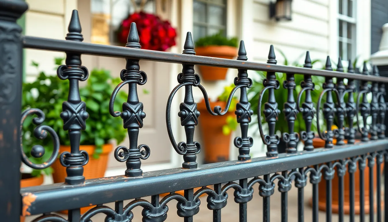 25 Stunning Iron Porch Railing Ideas to Transform Your Home's Curb Appeal 4 25 Stunning Iron Porch Railing Ideas to Transform Your Home's Curb Appeal 3