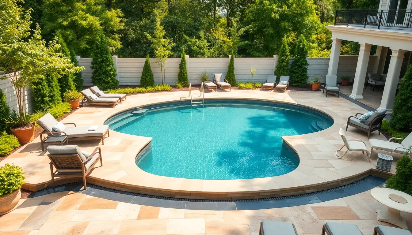 25 Stunning Oval Pool Deck Ideas to Transform Your Backyard in 2025 4 25 Stunning Oval Pool Deck Ideas to Transform Your Backyard in 2025 3