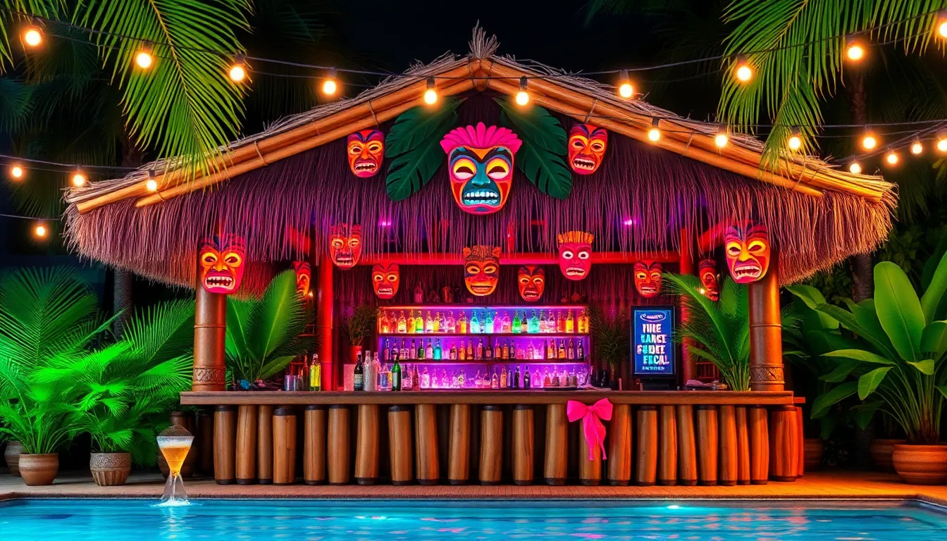 25 Pool Tiki Bar Ideas to Transform Your Backyard Into a Tropical Paradise 4 25 Pool Tiki Bar Ideas to Transform Your Backyard Into a Tropical Paradise 3