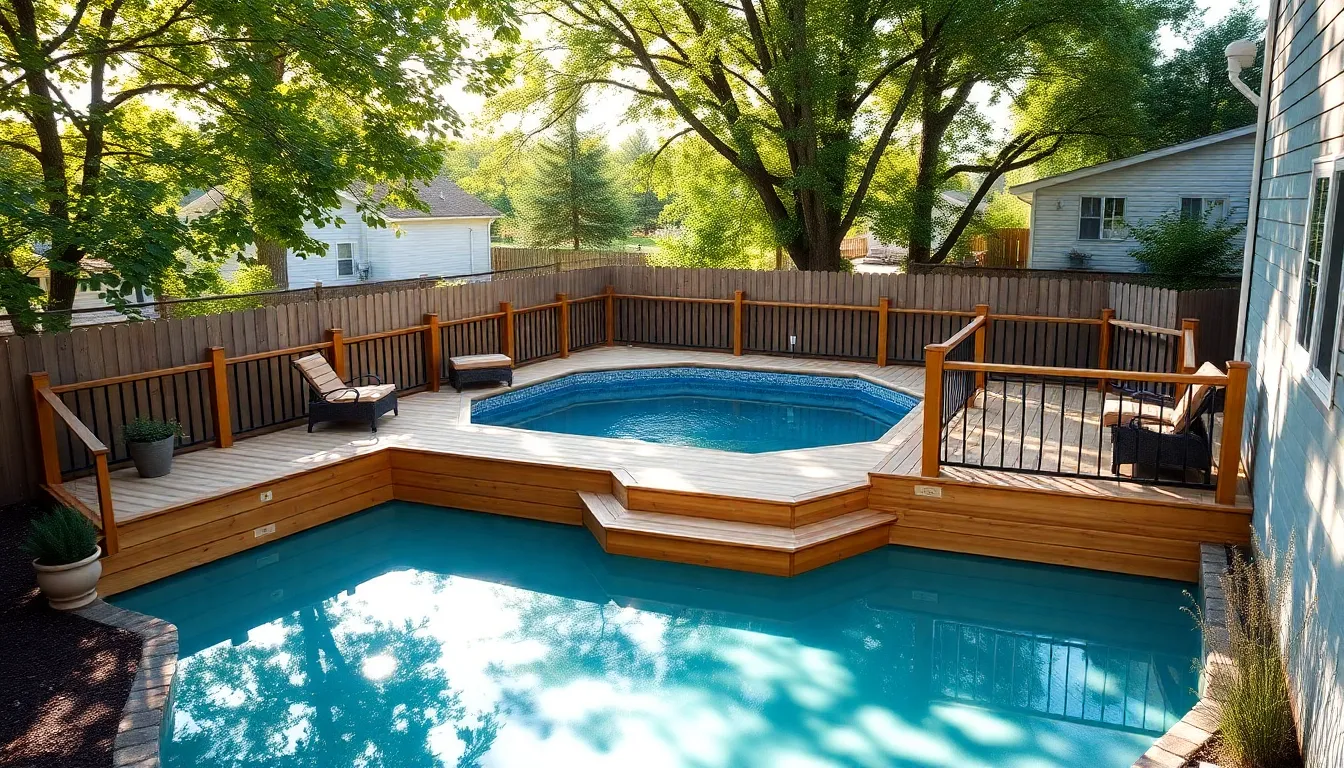 25 Small Above Ground Pool Deck Ideas to Transform Your Backyard on Any Budget 4 25 Small Above Ground Pool Deck Ideas to Transform Your Backyard on Any Budget 3