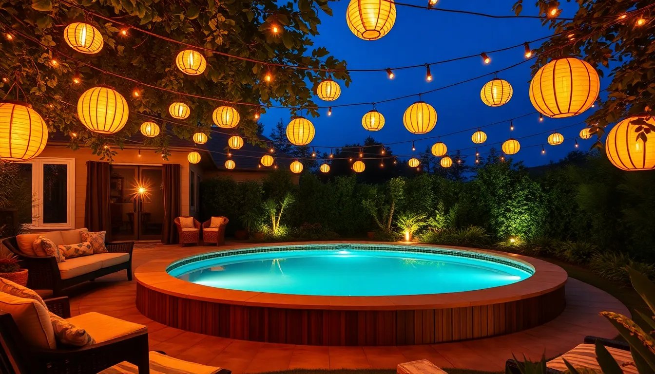 25 Above Ground Pool Lighting Ideas That Transform Your Backyard Into a Magical Oasis 6 25 Above Ground Pool Lighting Ideas That Transform Your Backyard Into a Magical Oasis 5