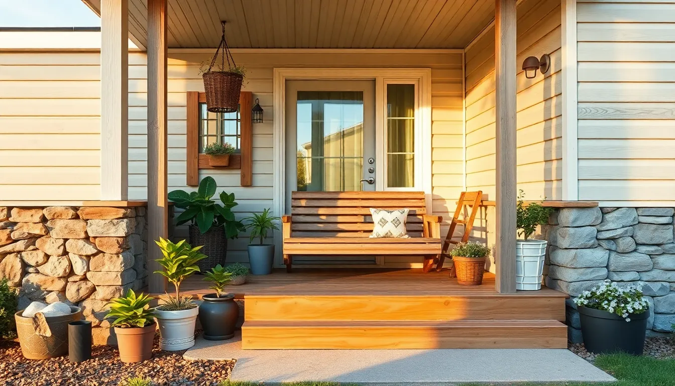 25 Mobile Home Front Porch Ideas That'll Transform Your Entrance on Any Budget 6 25 Mobile Home Front Porch Ideas That'll Transform Your Entrance on Any Budget 5