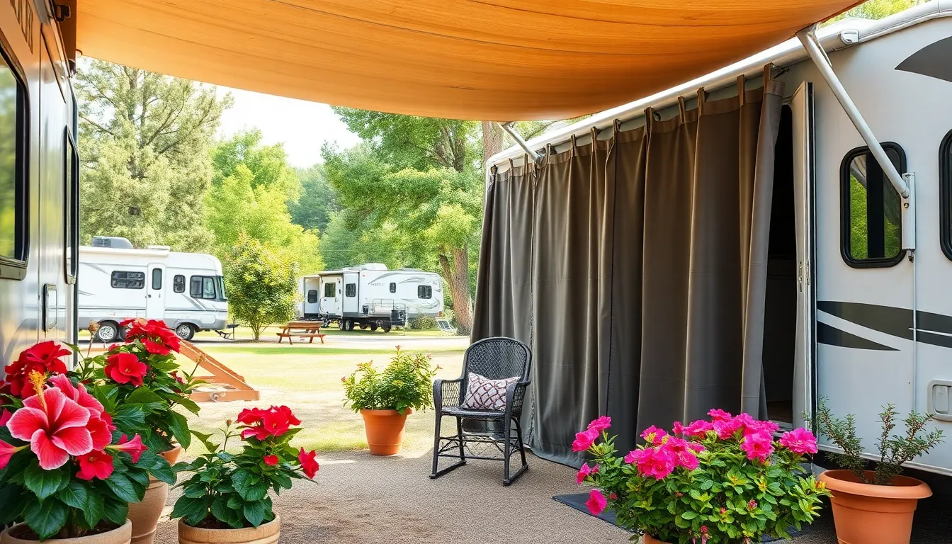 25 Genius Outdoor RV Patio Ideas That Transform Your Campsite Into Paradise 6 25 Genius Outdoor RV Patio Ideas That Transform Your Campsite Into Paradise 5