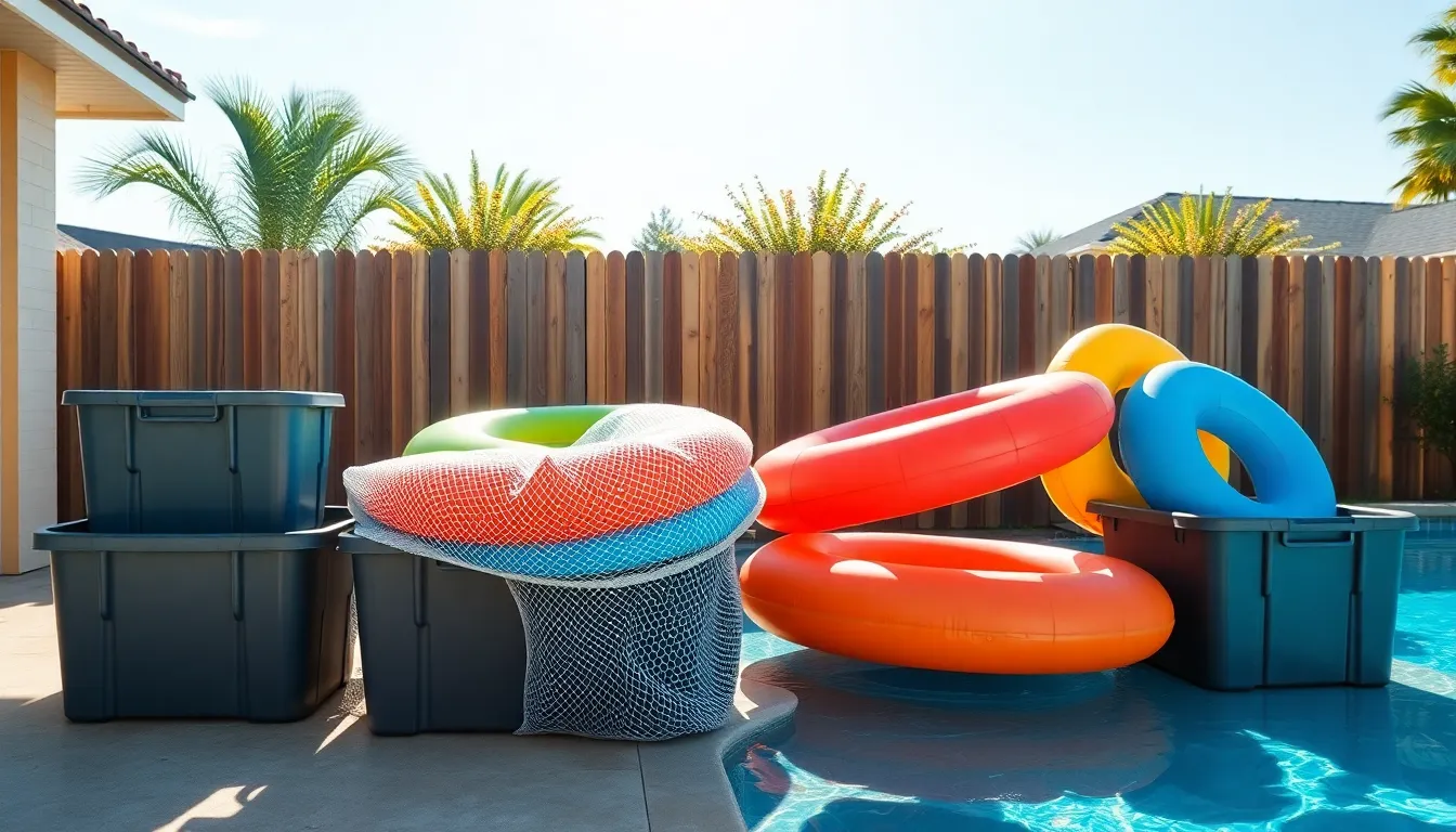 15 Clever Pool Float Storage Ideas to Keep Your Pool Area Organized 6 15 Clever Pool Float Storage Ideas to Keep Your Pool Area Organized 5