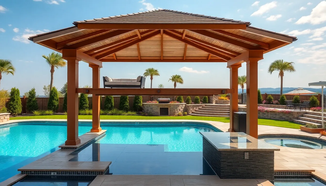 25 Stunning Pool Gazebo Ideas & Cabanas to Transform Your Backyard Oasis 6 25 Stunning Pool Gazebo Ideas & Cabanas to Transform Your Backyard Oasis 5
