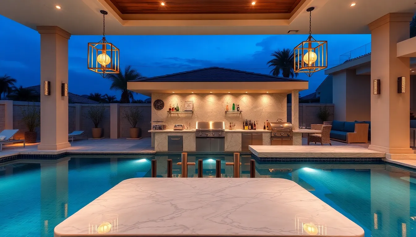 20 Stunning Swim Up Pool Bar Ideas to Transform Your Backyard Oasis 5