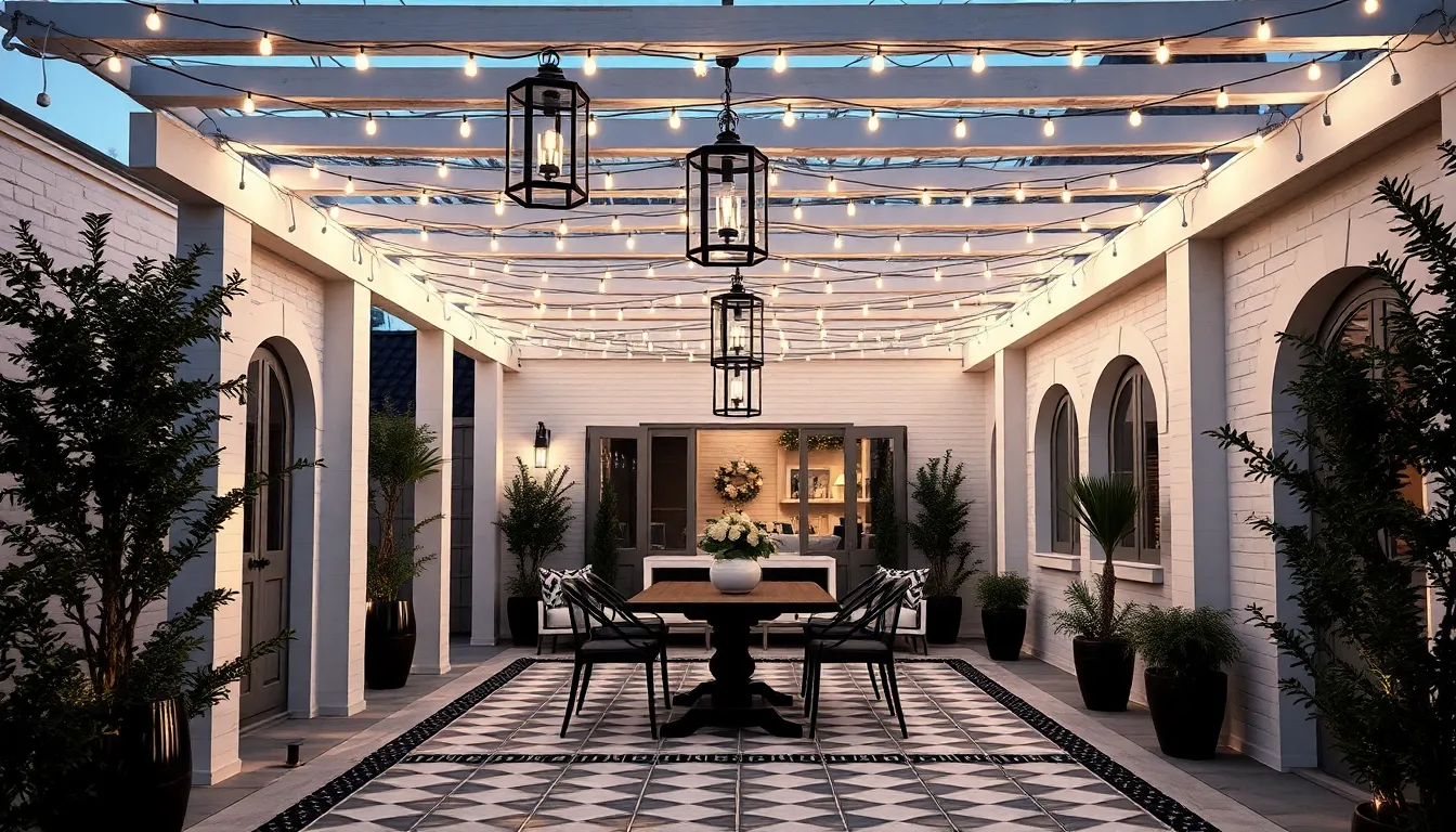 25 Stunning Black and White Patio Ideas That Will Transform Your Outdoor Space 8 25 Stunning Black and White Patio Ideas That Will Transform Your Outdoor Space 7