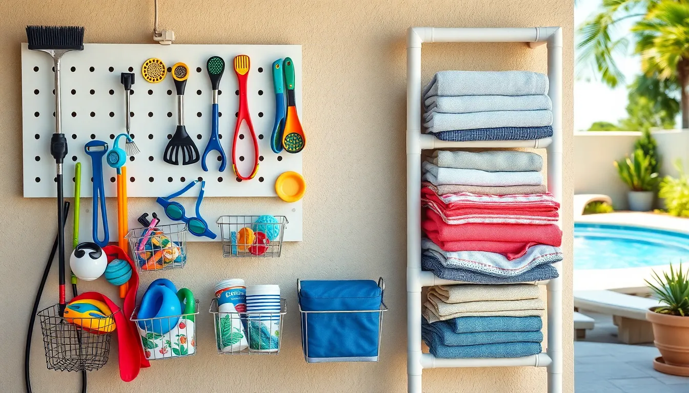 25 DIY Pool Storage Ideas That'll Transform Your Cluttered Backyard (Easy & Cheap!) 8 25 DIY Pool Storage Ideas That'll Transform Your Cluttered Backyard (Easy & Cheap!) 7