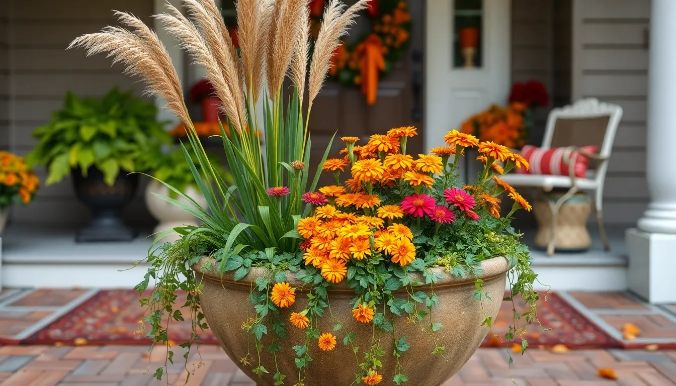 25 Stunning Fall Porch Planter Ideas That Will Transform Your Home's Curb Appeal 8 25 Stunning Fall Porch Planter Ideas That Will Transform Your Home's Curb Appeal 7