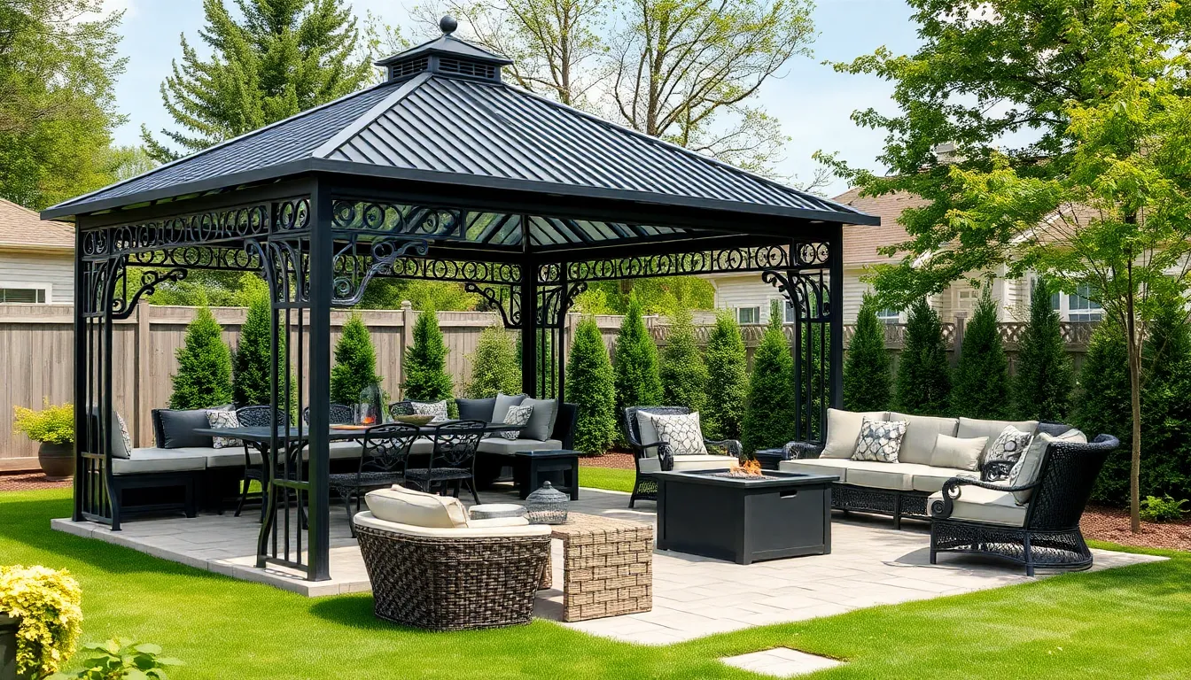15 Stunning Metal Gazebo Ideas to Transform Your Backyard Outdoor Space 8 15 Stunning Metal Gazebo Ideas to Transform Your Backyard Outdoor Space 7