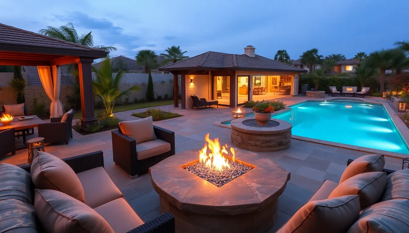 25 Stunning Pool and Fire Pit Ideas for Backyards That'll Transform Your Outdoor Space 8 25 Stunning Pool and Fire Pit Ideas for Backyards That'll Transform Your Outdoor Space 7