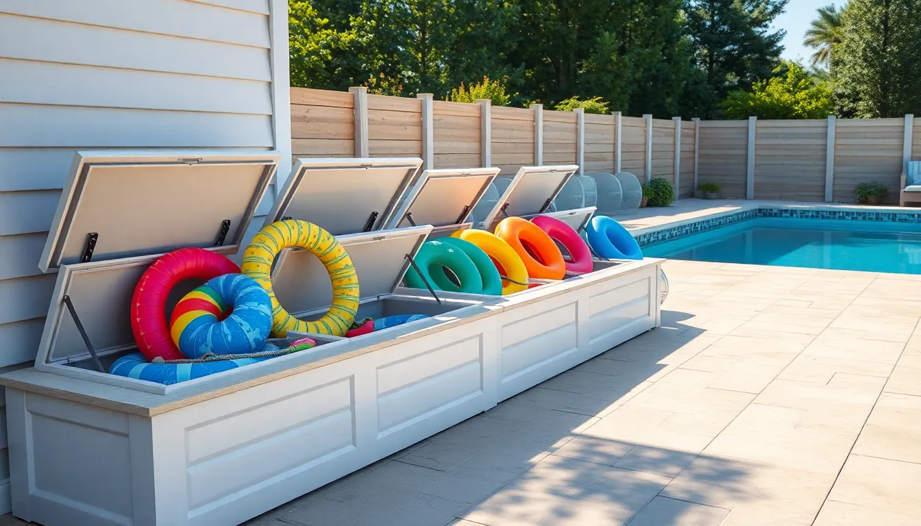 15 Clever Pool Float Storage Ideas to Keep Your Pool Area Organized 8 15 Clever Pool Float Storage Ideas to Keep Your Pool Area Organized 7