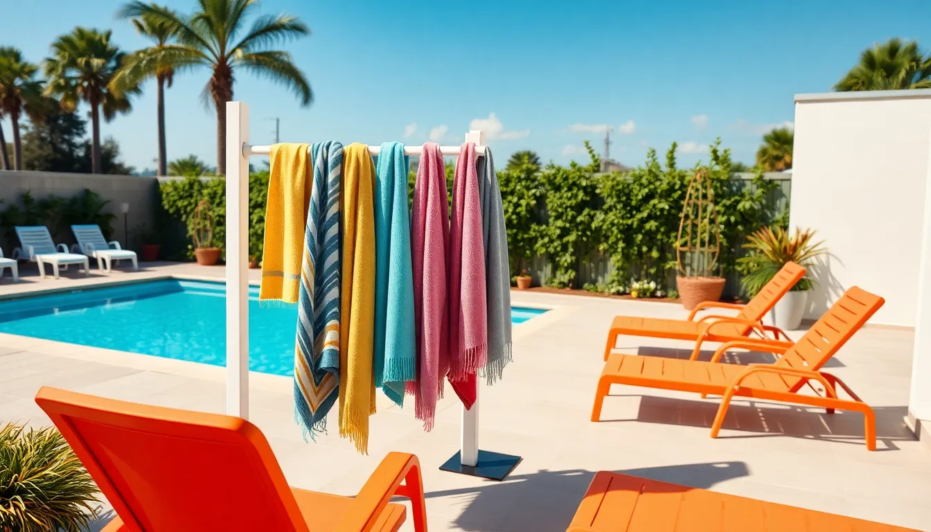 25 Creative Pool Towel Rack Ideas to Transform Your Poolside Space 8 25 Creative Pool Towel Rack Ideas to Transform Your Poolside Space 7