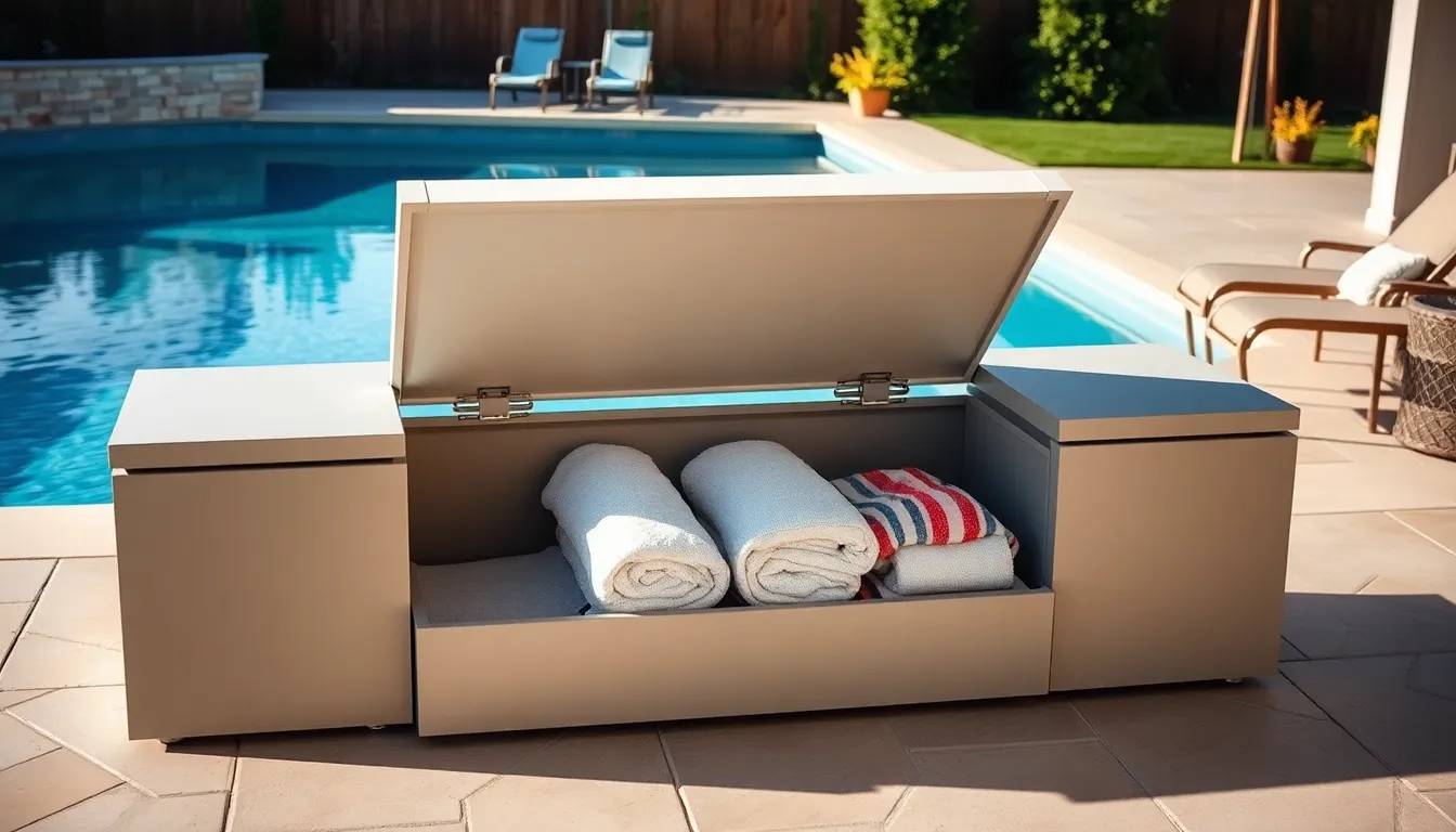 15 Smart Pool Towel Storage Ideas That'll Transform Your Poolside Chaos 8 15 Smart Pool Towel Storage Ideas That'll Transform Your Poolside Chaos 7