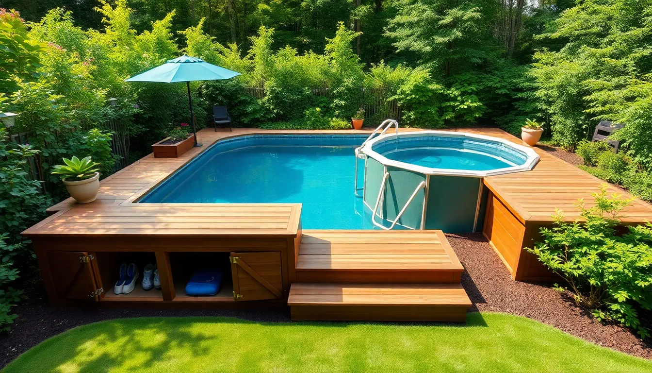 25 Small Above Ground Pool Deck Ideas to Transform Your Backyard on Any Budget 8 25 Small Above Ground Pool Deck Ideas to Transform Your Backyard on Any Budget 7