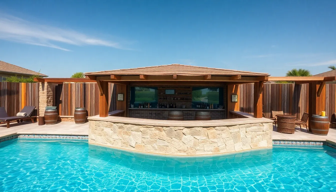 20 Stunning Swim Up Pool Bar Ideas to Transform Your Backyard Oasis 7