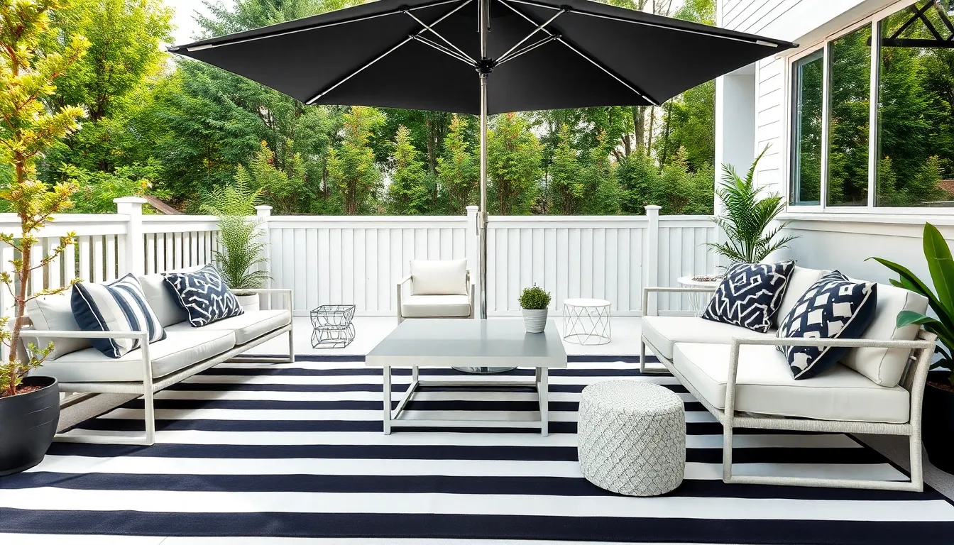 25 Stunning Black and White Patio Ideas That Will Transform Your Outdoor Space 10 25 Stunning Black and White Patio Ideas That Will Transform Your Outdoor Space 9