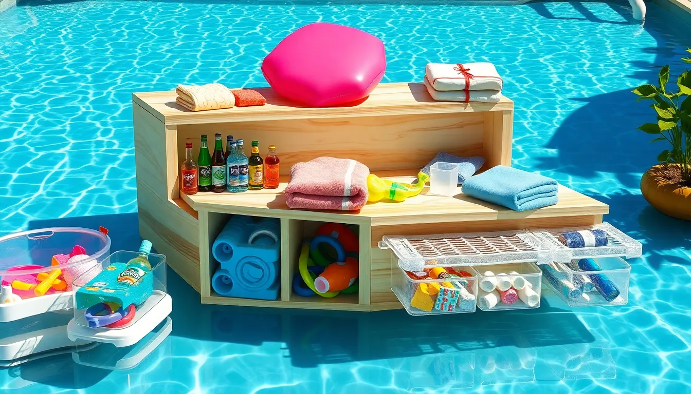 25 DIY Pool Storage Ideas That'll Transform Your Cluttered Backyard (Easy & Cheap!) 10 25 DIY Pool Storage Ideas That'll Transform Your Cluttered Backyard (Easy & Cheap!) 9