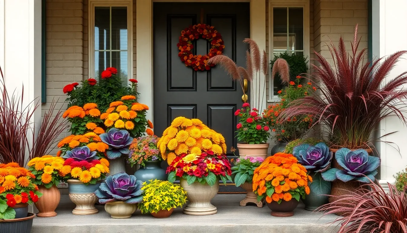 25 Stunning Fall Porch Planter Ideas That Will Transform Your Home's Curb Appeal 10 25 Stunning Fall Porch Planter Ideas That Will Transform Your Home's Curb Appeal 9