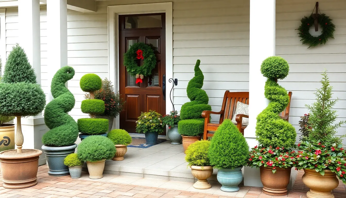 25 Stunning Front Porch Topiary Ideas to Transform Your Home's Curb Appeal 10 25 Stunning Front Porch Topiary Ideas to Transform Your Home's Curb Appeal 9