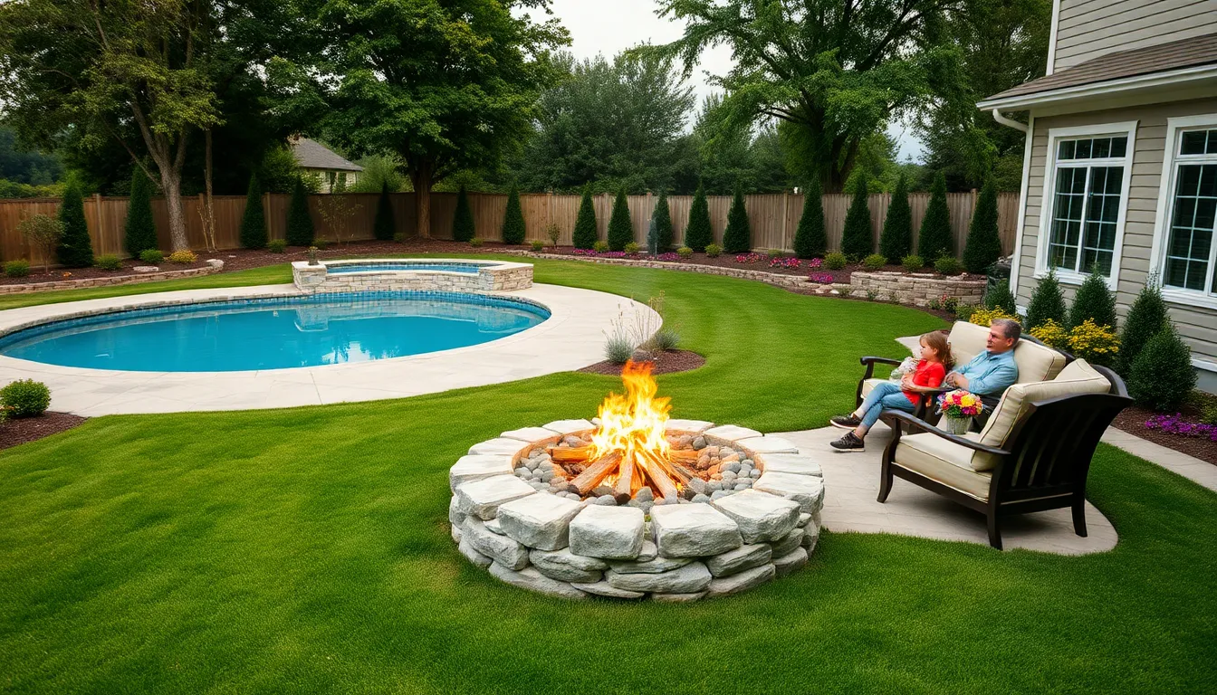 25 Stunning Pool and Fire Pit Ideas for Backyards That'll Transform Your Outdoor Space 10 25 Stunning Pool and Fire Pit Ideas for Backyards That'll Transform Your Outdoor Space 9