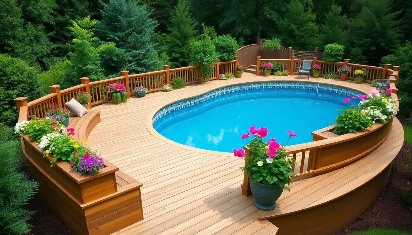 25 Stunning Above Ground Pool Deck Ideas That'll Transform Your Backyard 10 25 Stunning Above Ground Pool Deck Ideas That'll Transform Your Backyard 9