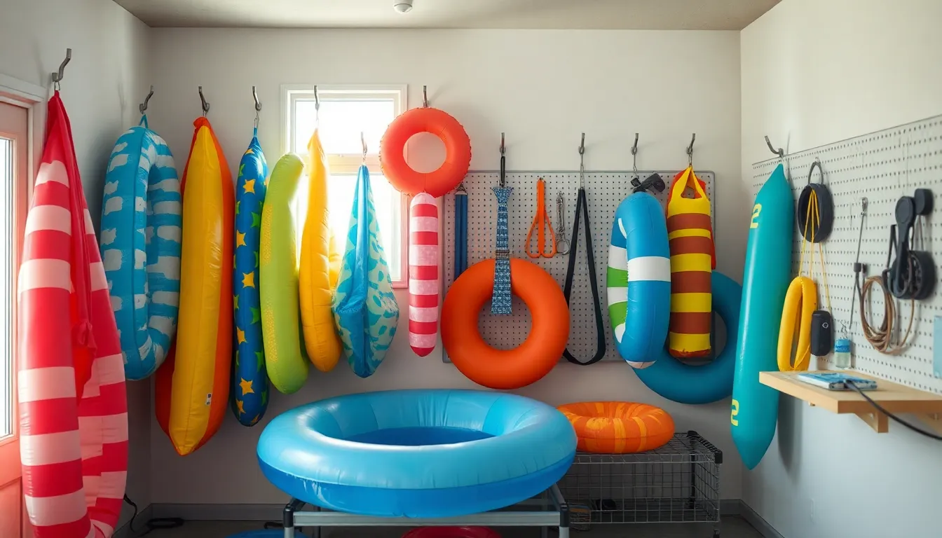 15 Clever Pool Float Storage Ideas to Keep Your Pool Area Organized 10 15 Clever Pool Float Storage Ideas to Keep Your Pool Area Organized 9