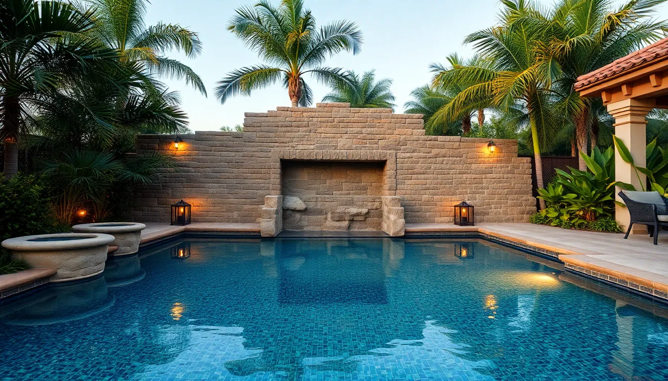 25 Stunning Pool Stone and Tile Ideas to Transform Your Backyard Oasis 10 25 Stunning Pool Stone and Tile Ideas to Transform Your Backyard Oasis 9