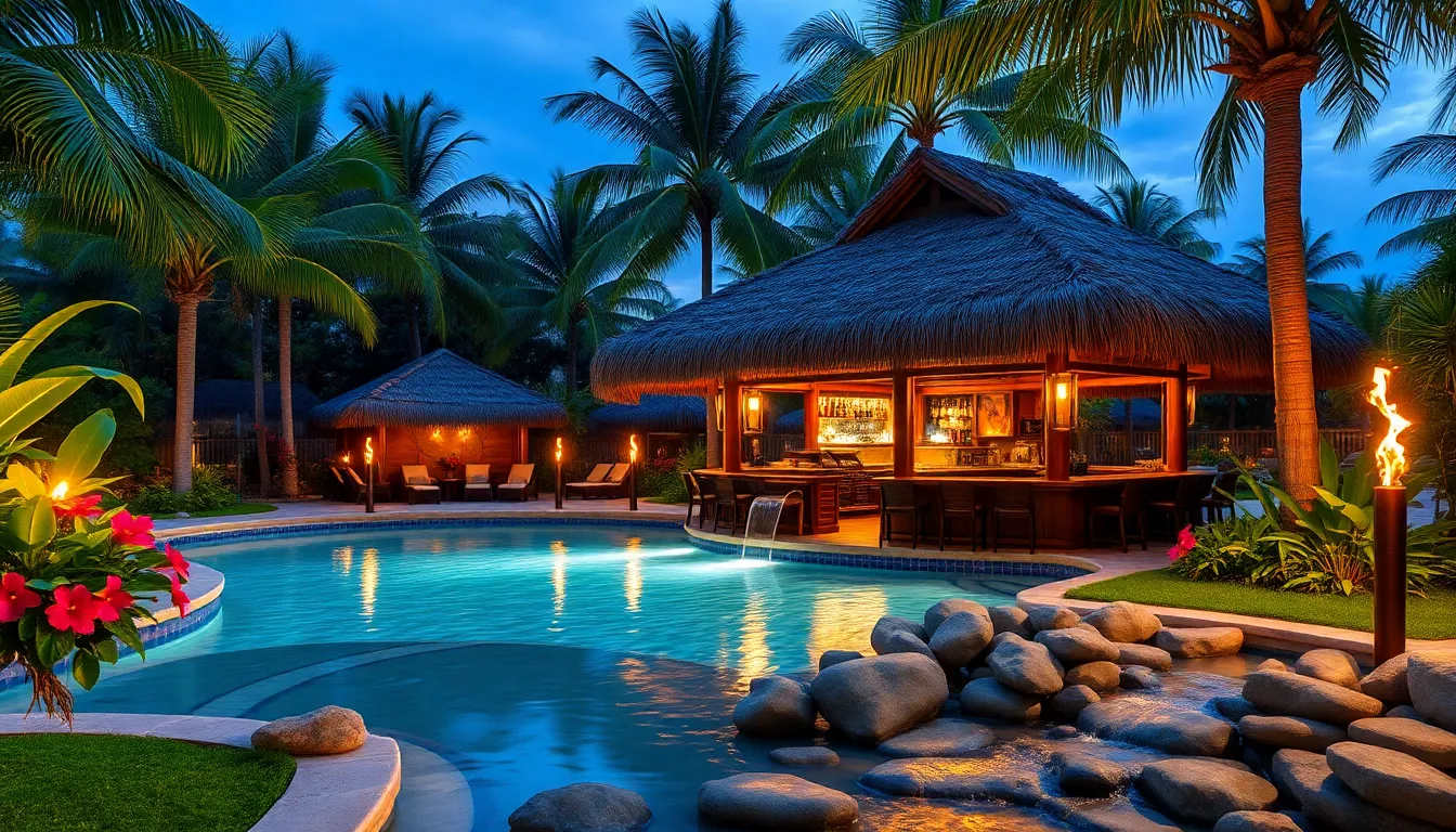 25 Pool Tiki Bar Ideas to Transform Your Backyard Into a Tropical Paradise 10 25 Pool Tiki Bar Ideas to Transform Your Backyard Into a Tropical Paradise 9