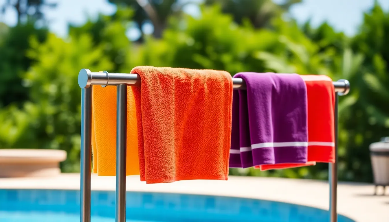 25 Creative Pool Towel Rack Ideas to Transform Your Poolside Space 10 25 Creative Pool Towel Rack Ideas to Transform Your Poolside Space 9