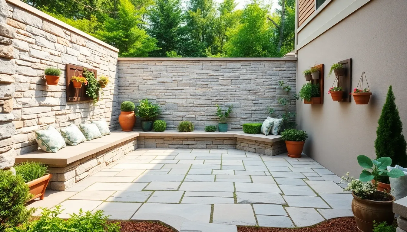 25 Stunning Backyard Stone Patio Ideas That'll Transform Your Outdoor Space 12 25 Stunning Backyard Stone Patio Ideas That'll Transform Your Outdoor Space 11