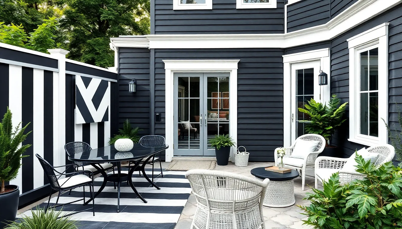 25 Stunning Black and White Patio Ideas That Will Transform Your Outdoor Space 12 25 Stunning Black and White Patio Ideas That Will Transform Your Outdoor Space 11