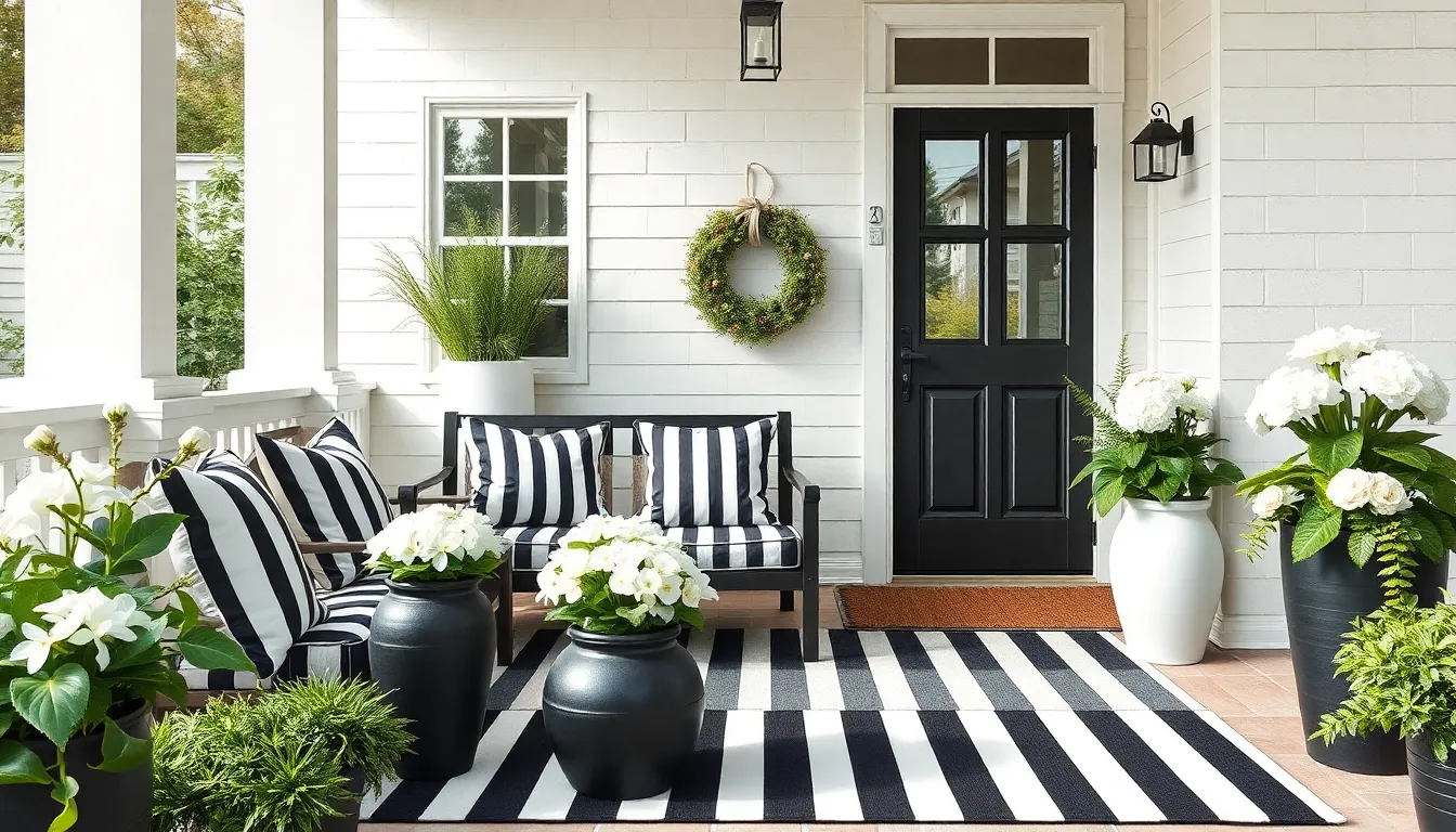 25 Stunning Black and White Porch Ideas That'll Transform Your Curb Appeal 12 25 Stunning Black and White Porch Ideas That'll Transform Your Curb Appeal 11