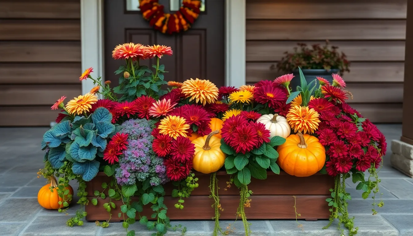 25 Stunning Fall Porch Planter Ideas That Will Transform Your Home's Curb Appeal 12 25 Stunning Fall Porch Planter Ideas That Will Transform Your Home's Curb Appeal 11