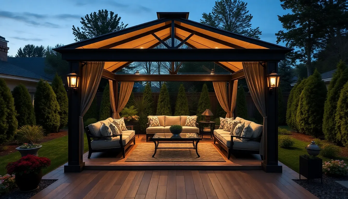 25 Stunning Enclosed Backyard Gazebo Ideas to Transform Your Outdoor Space 12 25 Stunning Enclosed Backyard Gazebo Ideas to Transform Your Outdoor Space 11