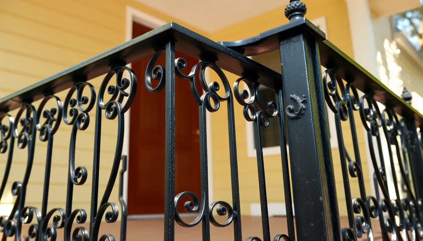 25 Stunning Iron Porch Railing Ideas to Transform Your Home's Curb Appeal 12 25 Stunning Iron Porch Railing Ideas to Transform Your Home's Curb Appeal 11