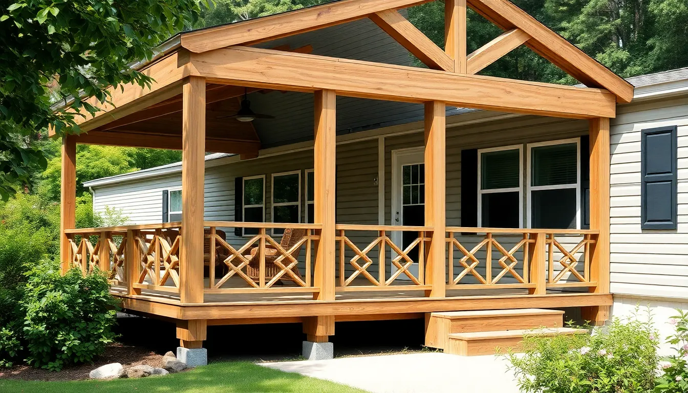 25 Mobile Home Front Porch Ideas That'll Transform Your Entrance on Any Budget 12 25 Mobile Home Front Porch Ideas That'll Transform Your Entrance on Any Budget 11