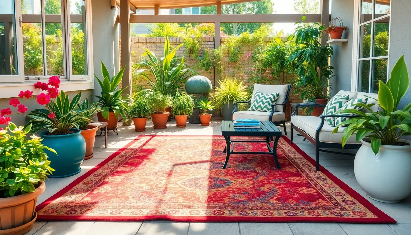 25 Outdoor Patio Rug Ideas to Transform Your Space on Any Budget 12 25 Outdoor Patio Rug Ideas to Transform Your Space on Any Budget 11
