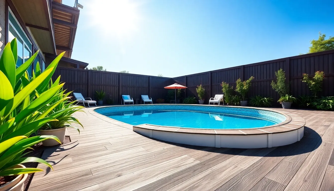 25 Stunning Above Ground Pool Deck Ideas That'll Transform Your Backyard 12 25 Stunning Above Ground Pool Deck Ideas That'll Transform Your Backyard 11