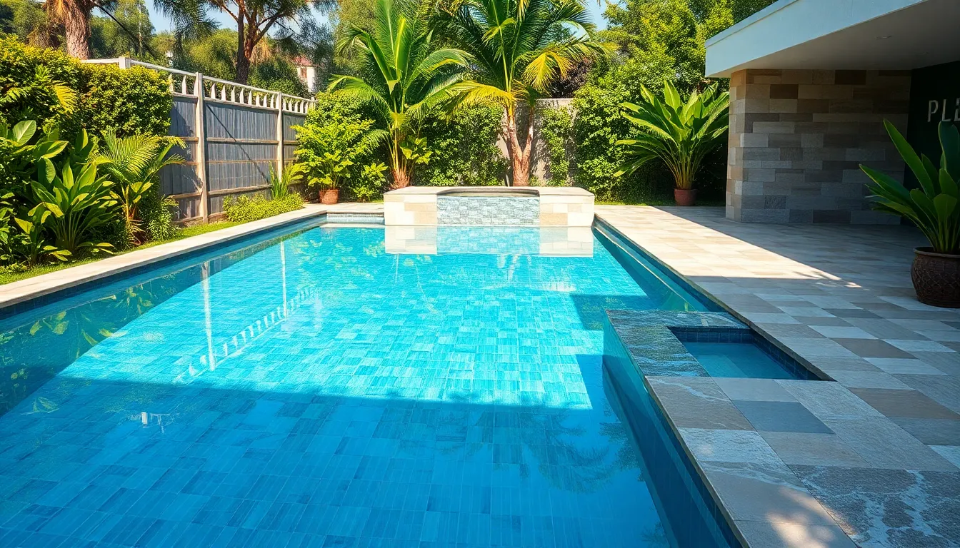 25 Stunning Pool Stone and Tile Ideas to Transform Your Backyard Oasis 12 25 Stunning Pool Stone and Tile Ideas to Transform Your Backyard Oasis 11