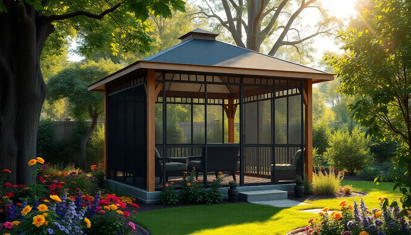 25 Stunning Screened Gazebo Ideas to Transform Your Backyard Into an Outdoor Oasis 11