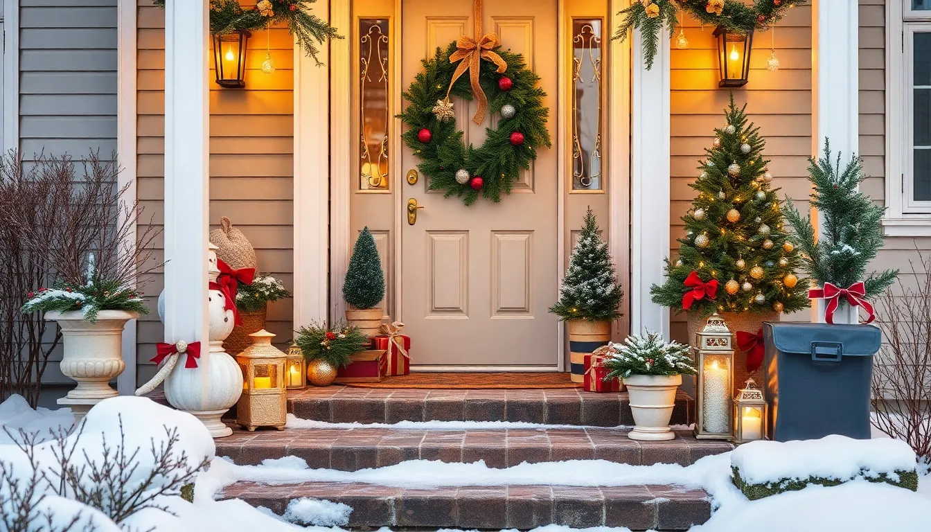 25 Small Front Porch Christmas Decor Ideas That'll Transform Your Tiny Space 12 25 Small Front Porch Christmas Decor Ideas That'll Transform Your Tiny Space 11