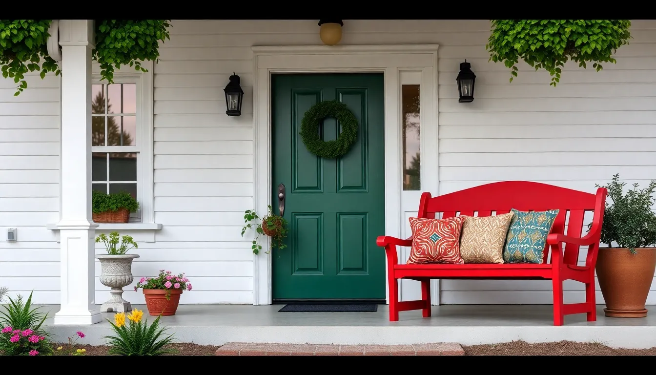 25 Stunning Front Porch Bench Ideas to Transform Your Home's Entrance 14 25 Stunning Front Porch Bench Ideas to Transform Your Home's Entrance 13