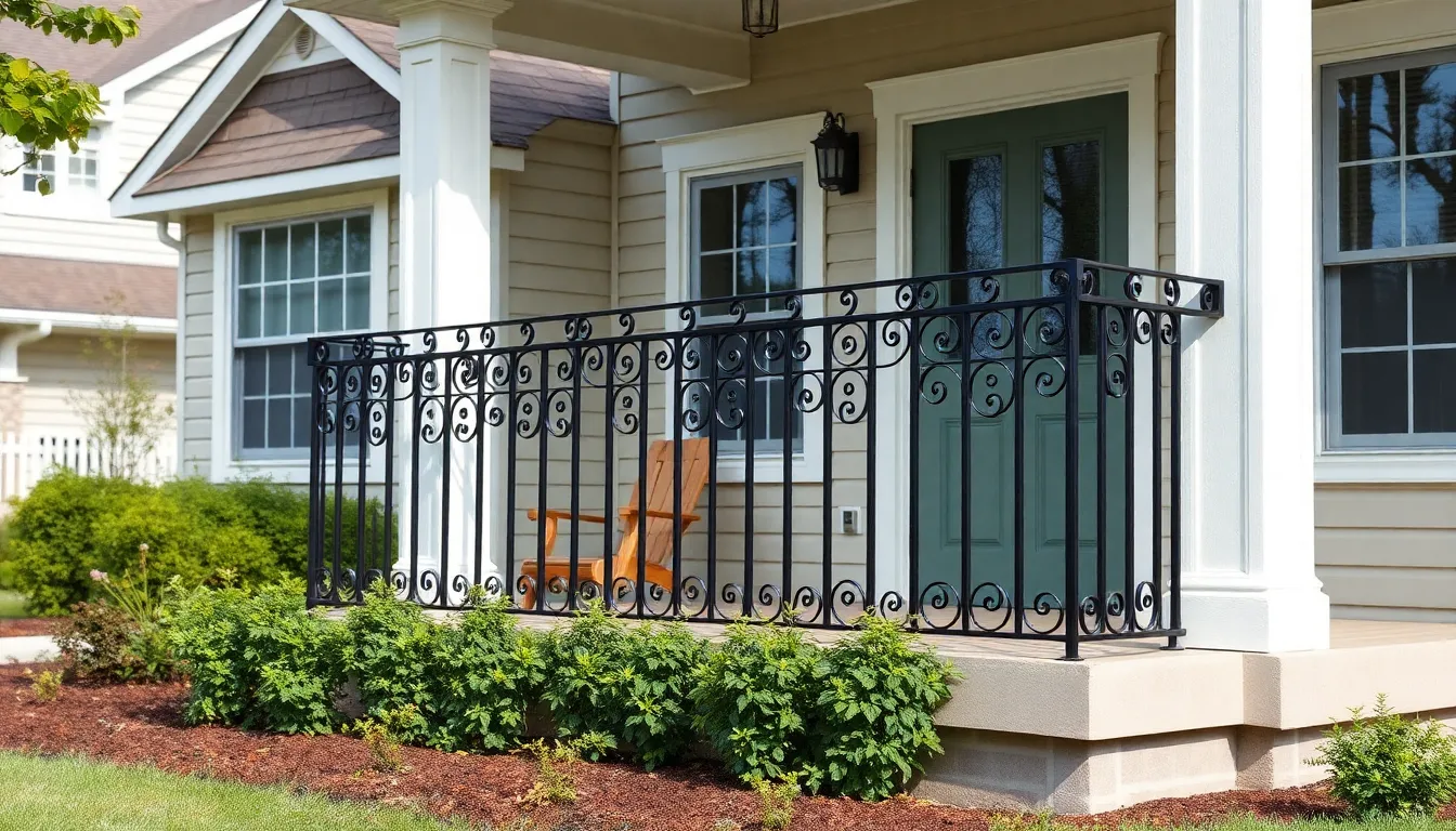 25 Stunning Iron Porch Railing Ideas to Transform Your Home's Curb Appeal 14 25 Stunning Iron Porch Railing Ideas to Transform Your Home's Curb Appeal 13