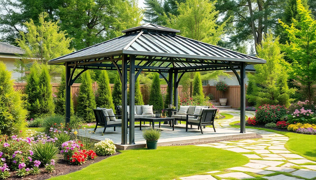 15 Stunning Metal Gazebo Ideas to Transform Your Backyard Outdoor Space 14 15 Stunning Metal Gazebo Ideas to Transform Your Backyard Outdoor Space 13