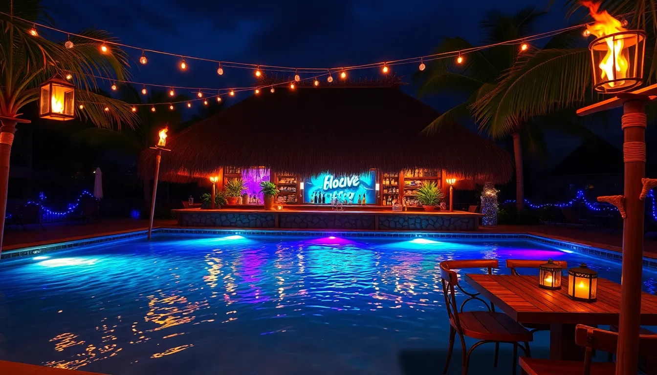 25 Pool Tiki Bar Ideas to Transform Your Backyard Into a Tropical Paradise 14 25 Pool Tiki Bar Ideas to Transform Your Backyard Into a Tropical Paradise 13